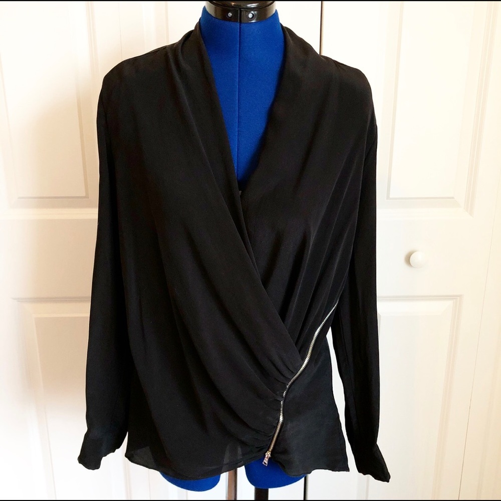 Bebe Surplice Zipper Top